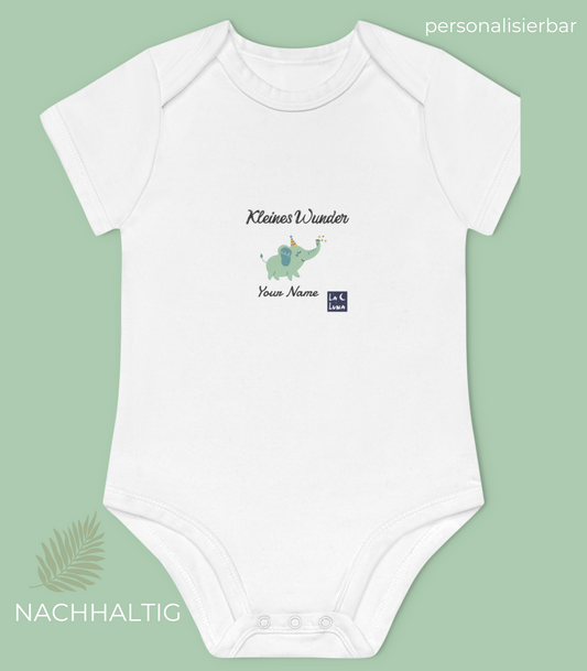 Baby Body - kleines Wunder - kurzarm Bio Baumwolle - personalisierbar