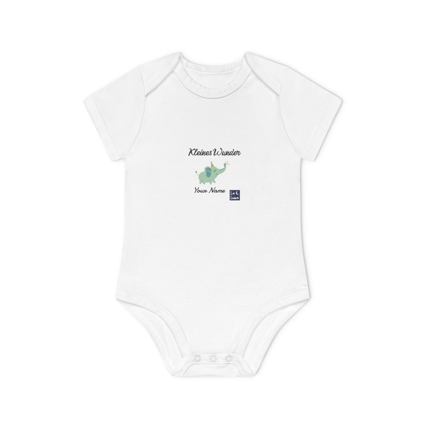 Baby Body - kleines Wunder - kurzarm Bio Baumwolle - personalisierbar